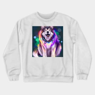 Cute Alaskan Malamute Drawing Crewneck Sweatshirt